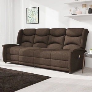 4-местен масажен реклайнер, таупе, текстил