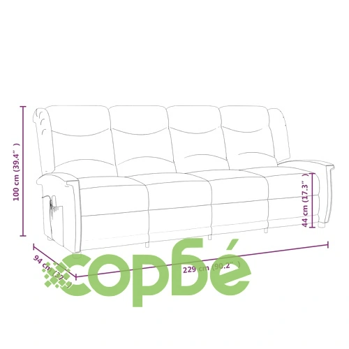 4-местен масажен реклайнер, кремав, текстил ➤ топ цена ➤ sorbe.bg