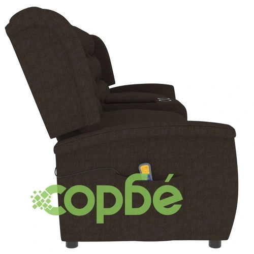 4-местен масажен реклайнер с поставка за чаша, таупе ➤ топ цена ➤ sorbe.bg