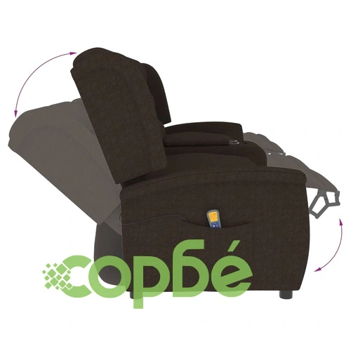 4-местен масажен реклайнер с поставка за чаша, таупе ➤ топ цена ➤ sorbe.bg