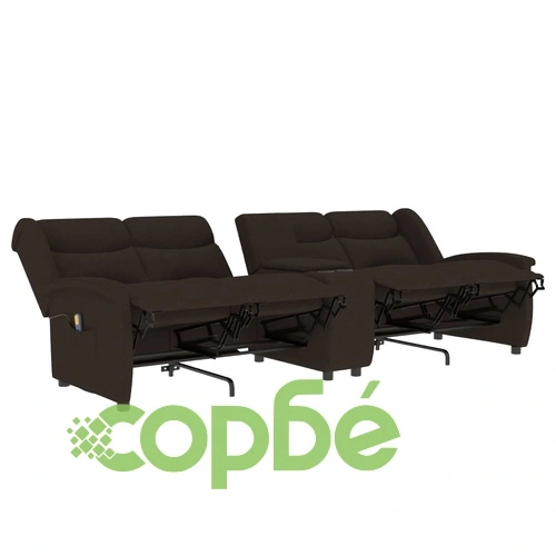4-местен масажен реклайнер с поставка за чаша, таупе ➤ топ цена ➤ sorbe.bg