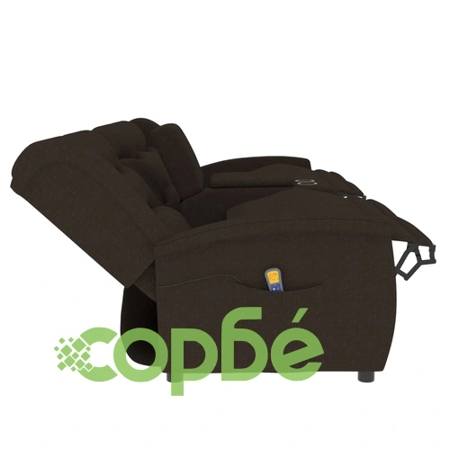 4-местен масажен реклайнер с поставка за чаша, таупе ➤ топ цена ➤ sorbe.bg