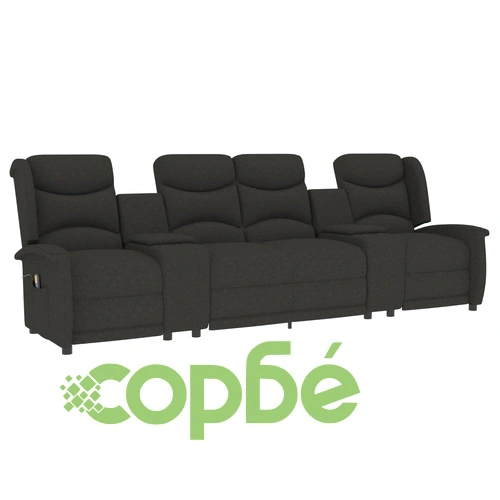 4-местен масажен наклоняем стол с държачи за чаши, тъмносив ➤ топ цена ➤ sorbe.bg