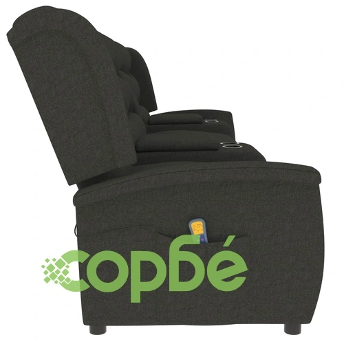 4-местен масажен наклоняем стол с държачи за чаши, тъмносив ➤ топ цена ➤ sorbe.bg