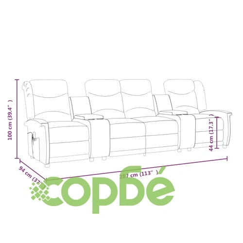 4-местен масажен наклоняем стол с държачи за чаши, тъмносив ➤ топ цена ➤ sorbe.bg