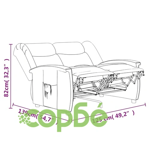 2-местен реклайнер, таупе, микрофибърен плат ➤ топ цена ➤ sorbe.bg