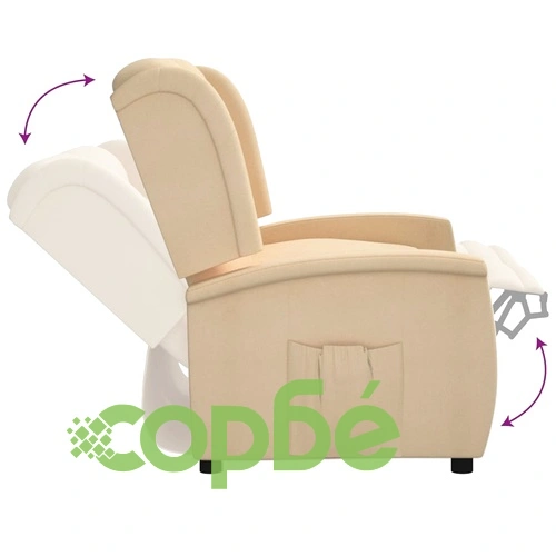 2-местен реклайнер, кремав, микрофибърен плат ➤ топ цена ➤ sorbe.bg