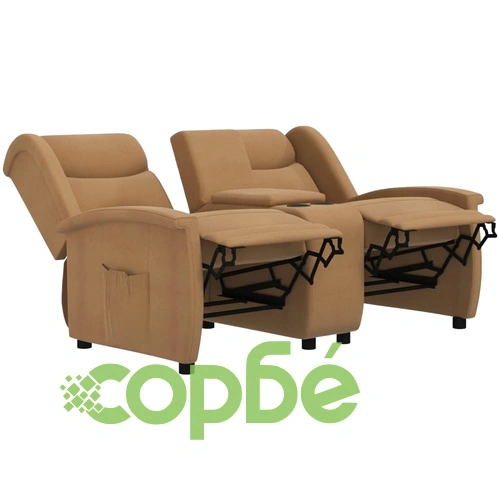 2-местен реклайнер, таупе, микрофибърен плат ➤ топ цена ➤ sorbe.bg