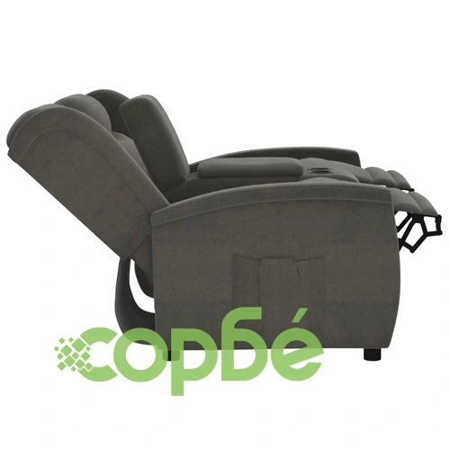 2-местен реклайнер, тъмносив, микрофибърен плат ➤ топ цена ➤ sorbe.bg