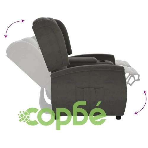 2-местен реклайнер, тъмносив, микрофибърен плат ➤ топ цена ➤ sorbe.bg