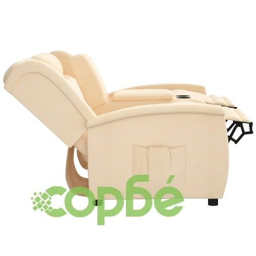 2-местен реклайнер, кремав, микрофибърен плат ➤ топ цена ➤ sorbe.bg