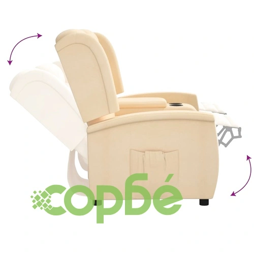 2-местен реклайнер, кремав, микрофибърен плат ➤ топ цена ➤ sorbe.bg