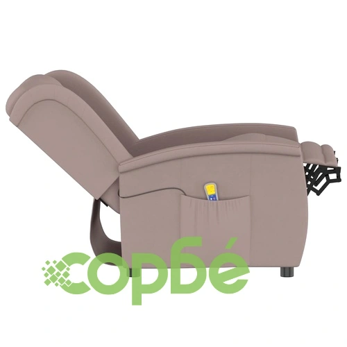 2-местен масажен реклайнер, таупе, микрофибърна тъкан ➤ топ цена ➤ sorbe.bg