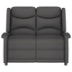 2-местен масажен реклайнер, тъмносив, микрофибърна тъкан