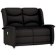2-местен масажен реклайнер, черен, микрофибърна тъкан