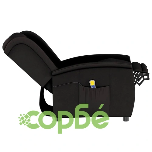 2-местен масажен реклайнер, черен, микрофибърна тъкан ➤ топ цена ➤ sorbe.bg