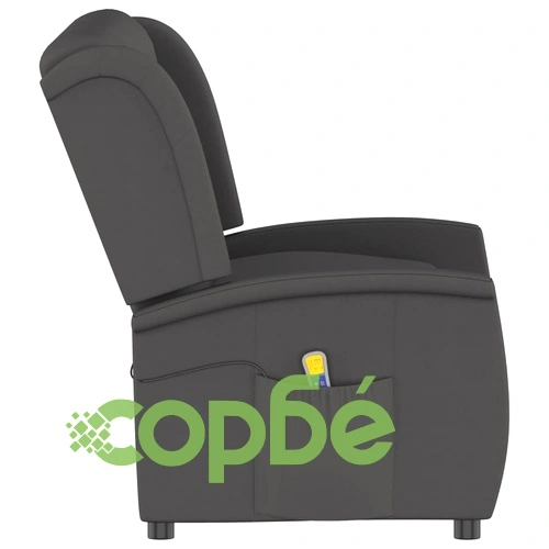 3-местен масажен реклайнер, тъмносив, микрофибърна тъкан ➤ топ цена ➤ sorbe.bg