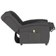 3-местен масажен реклайнер, тъмносив, микрофибърна тъкан