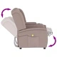 2-местен масажен реклайнер с поставка за чаша, таупе