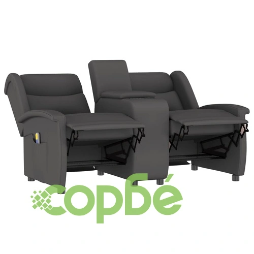 2-местен масажен наклоняем стол с поставка за чаша, тъмносив ➤ топ цена ➤ sorbe.bg