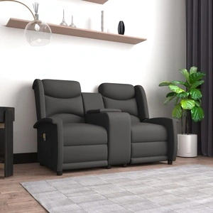 2-местен масажен наклоняем стол с поставка за чаша, тъмносив