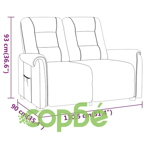 2-местен реклайнер, кафяв, изкуствена кожа ➤ топ цена ➤ sorbe.bg