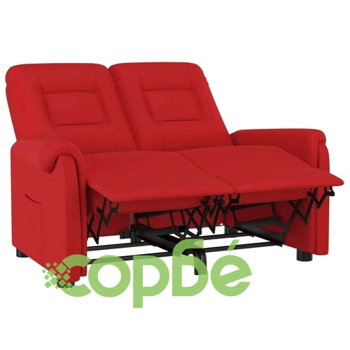 2-местен реклайнер, виненочервен, изкуствена кожа ➤ топ цена ➤ sorbe.bg