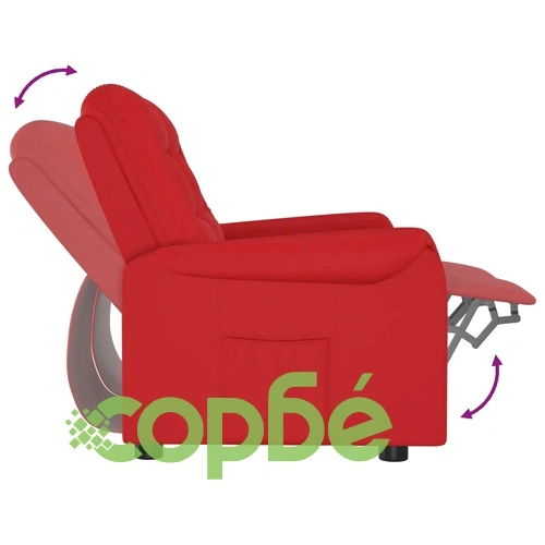 2-местен реклайнер, виненочервен, изкуствена кожа ➤ топ цена ➤ sorbe.bg