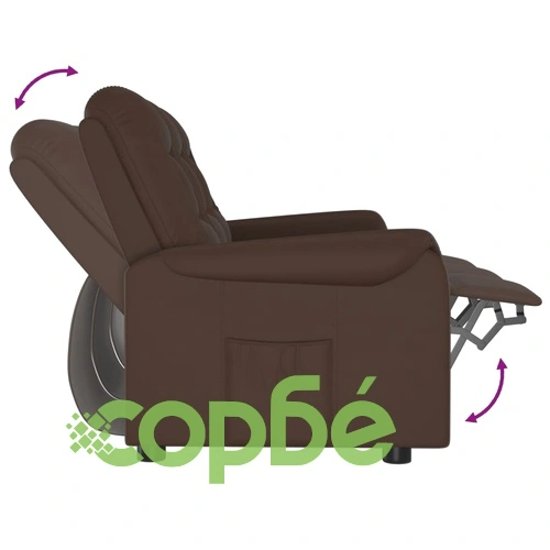 3-местен наклоняем стол, кафяв, изкуствена кожа ➤ топ цена ➤ sorbe.bg