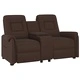 2-местен реклайнер с поставка за чаша, кафяв, изкуствена кожа