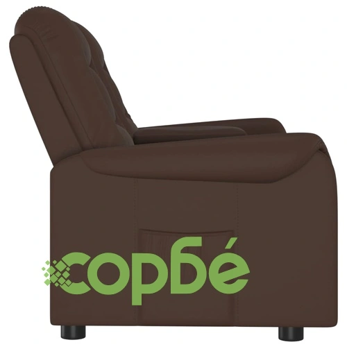 2-местен реклайнер с поставка за чаша, кафяв, изкуствена кожа ➤ топ цена ➤ sorbe.bg