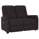 2-местен масажен реклайнер, черно, изкуствена кожа