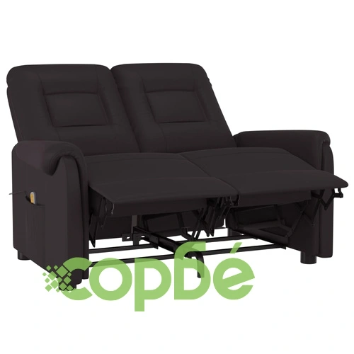 2-местен масажен реклайнер, черно, изкуствена кожа ➤ топ цена ➤ sorbe.bg