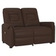 2-местен масажен реклайнер, кафяво, изкуствена кожа