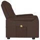 2-местен масажен реклайнер, кафяво, изкуствена кожа
