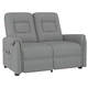 2-местен масажен реклайнер, сиво, изкуствена кожа