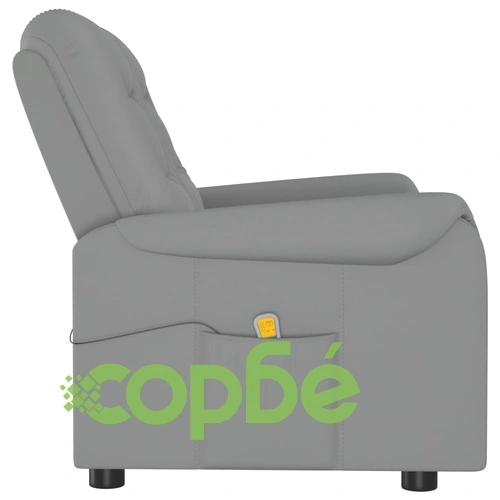 2-местен масажен реклайнер, сиво, изкуствена кожа ➤ топ цена ➤ sorbe.bg