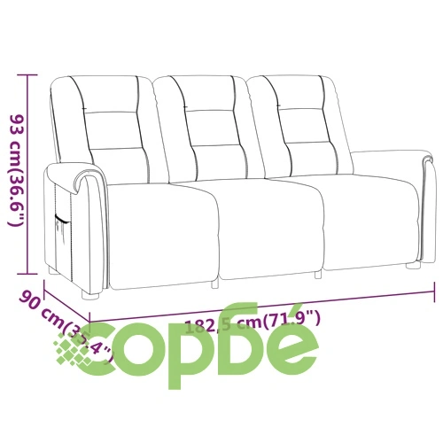 3-местен масажен реклайнер, виненочервено, изкуствена кожа ➤ топ цена ➤ sorbe.bg