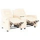 2-местен масажен реклайнер с държач за чаша, кремав