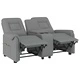2-местен масажен реклайнер с държачи за чаши, сив