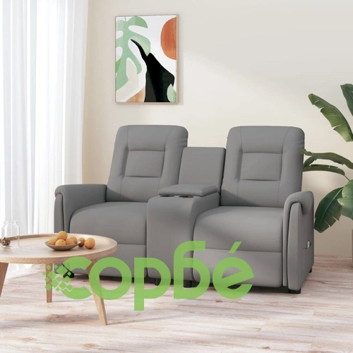 2-местен масажен реклайнер с държачи за чаши, сив ➤ топ цена ➤ sorbe.bg