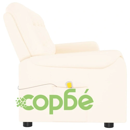 4-местен масажен реклайнер, кремаво, изкуствена кожа ➤ топ цена ➤ sorbe.bg