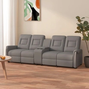 4-местен масажен наклоняем стол с държач за чаша, сив