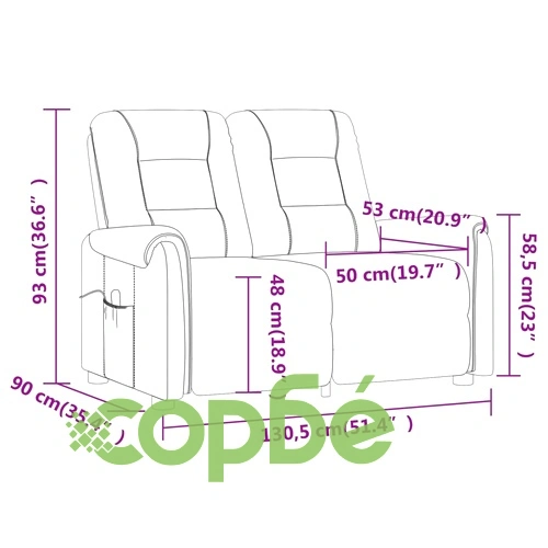2-местен реклайнер, таупе, микрофибърен плат ➤ топ цена ➤ sorbe.bg