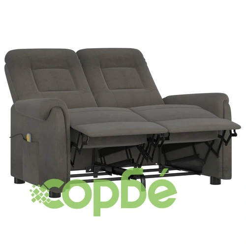 2-местен реклайнер, тъмносив, микрофибърен плат ➤ топ цена ➤ sorbe.bg