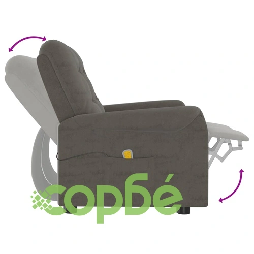 2-местен реклайнер, тъмносив, микрофибърен плат ➤ топ цена ➤ sorbe.bg