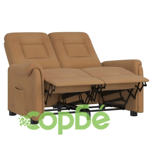 2-местен масажен реклайнер, таупе, микрофибърна тъкан ➤ топ цена ➤ sorbe.bg