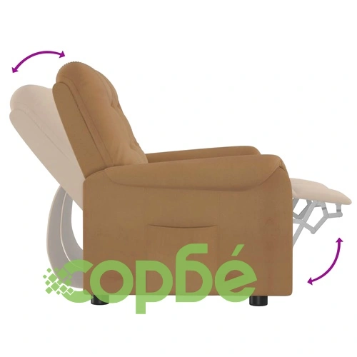 2-местен масажен реклайнер, таупе, микрофибърна тъкан ➤ топ цена ➤ sorbe.bg