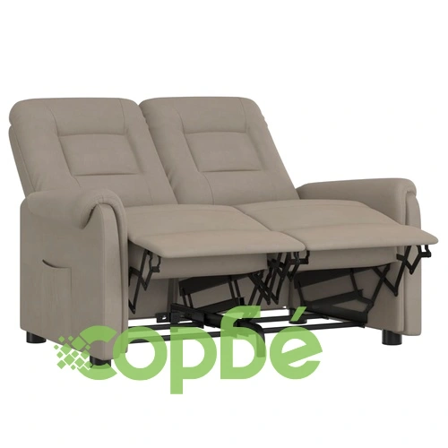 2-местен масажен реклайнер, светлосив, микрофибърна тъкан ➤ топ цена ➤ sorbe.bg