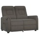 2-местен масажен реклайнер, тъмносив, микрофибърна тъкан